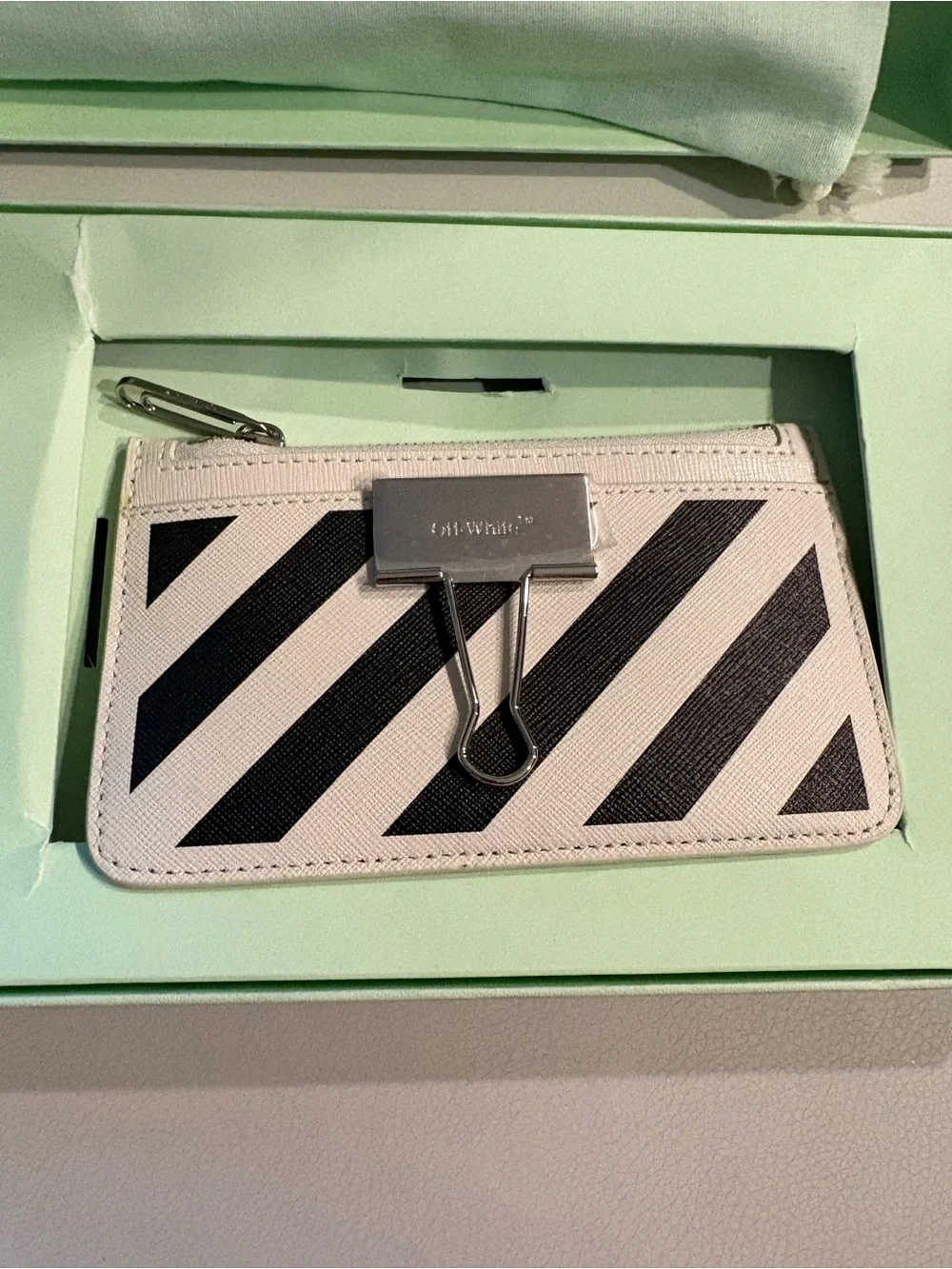 off white binder clip card holder Off-White Off- Binder Clip Compact Wallet In White - 50% Off